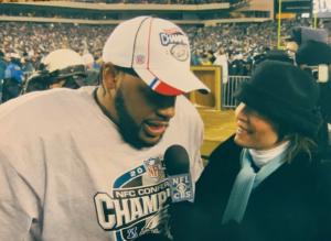 Interviewing Donovan McNabb after the NFC Championship