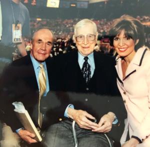 Legends Dick Enberg and John Wooden at the Final Four