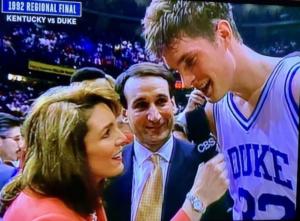 Interviewing Christian Laettner after the iconic Duke-Kentucky OT in 1992