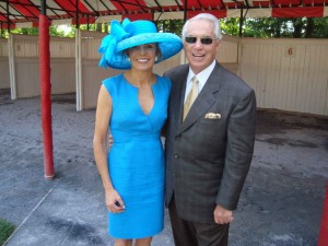 Lesley with Hall of Fame Trainer Wayne Lukas at Saratoga